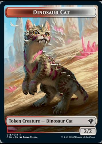 Token: Dinosaur Cat (RW 2/2) // Bird (W 1/1)